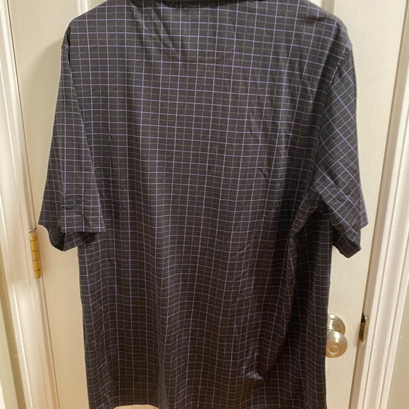 Stylish Black and Purple Grid Polo Shirt - Picture 4 of 4